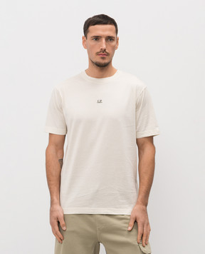 C.P. Company Бежева футболка з логотипом MTS114A006374G