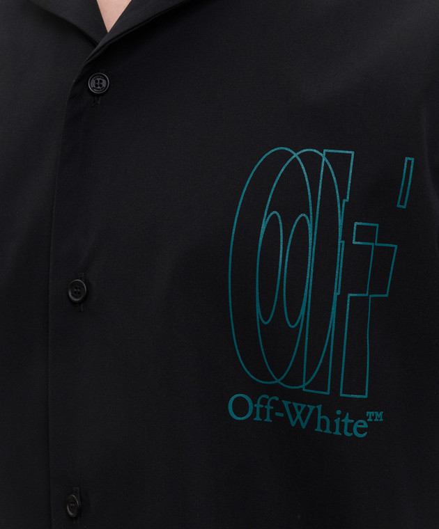 Off-White Чорна сорочка з принтом Double Arrow 44XGG01FS26F001 зображення 5