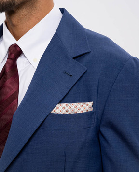 Brunello Cucinelli Бежева двостороння хустка-паше із шовку в принт MX8660091