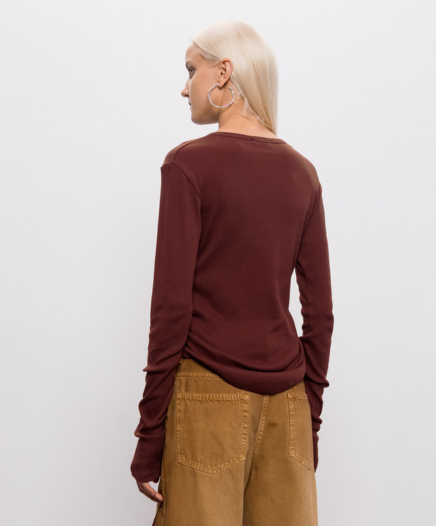 Ann Demeulemeester Терракотовый лонгслив в рубчик B0014242FA659 изображение 4