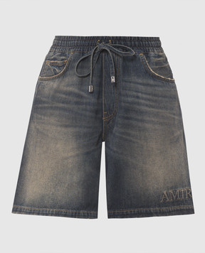 AMIRI Синие джинсовые шорты с эффектом потертости AM326SO001