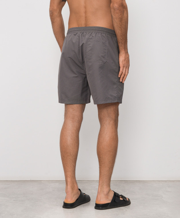 Brunello Cucinelli Серые шорты для плавания с вышивкой эмблемы MW817043 изображение 3