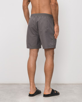 Brunello Cucinelli Сірі шорти для плавання з вишивкою емблеми MW817043