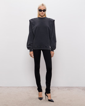 Thierry Mugler Темно-сірий світшот з акцентними плечима 26F3TS01306032