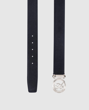 Stefano Ricci Синій замшевий ремінь з логотипом N381SDC527P