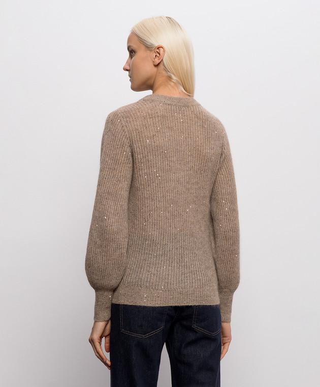 Brunello Cucinelli Коричневый пуловер с шерстью MPG737802 изображение 4