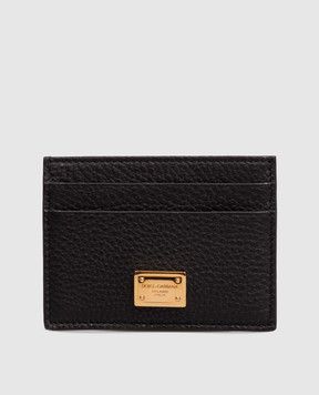 Dolce&Gabbana Черный кожаный картхолдер с пластиной логотипа BI0330A0841