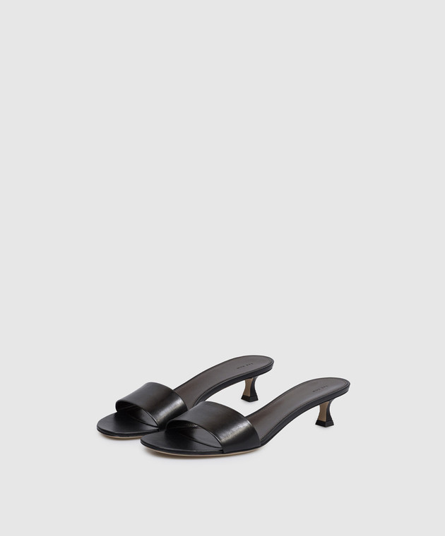The Row Чорні шкіряні мюлі F1825SL1 зображення 2