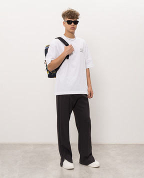 Off-White Біла футболка з принтом логотипа та емблеми 44MAA120F26J01E