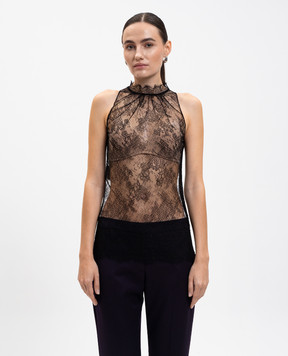 Alexander McQueen Черный топ из кружева 849852QZAPW