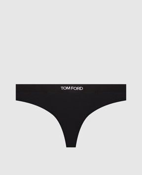 Tom Ford Черные трусики-тонг с контрастным логотипом KNJ009JEX011