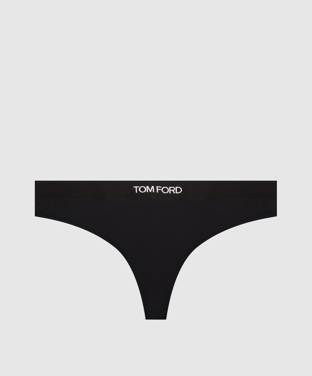 Tom Ford Чорні трусики-тонг з контрастним логотипом KNJ009JEX011