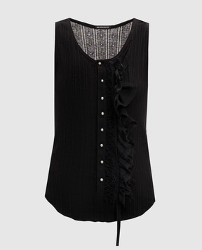 Ann Demeulemeester Чорний топ Rase Serafino B0013947FA736