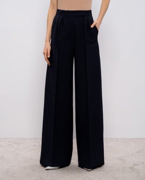Max Mara Синие брюки MXMSECOLO из шерсти MXMSECOLO