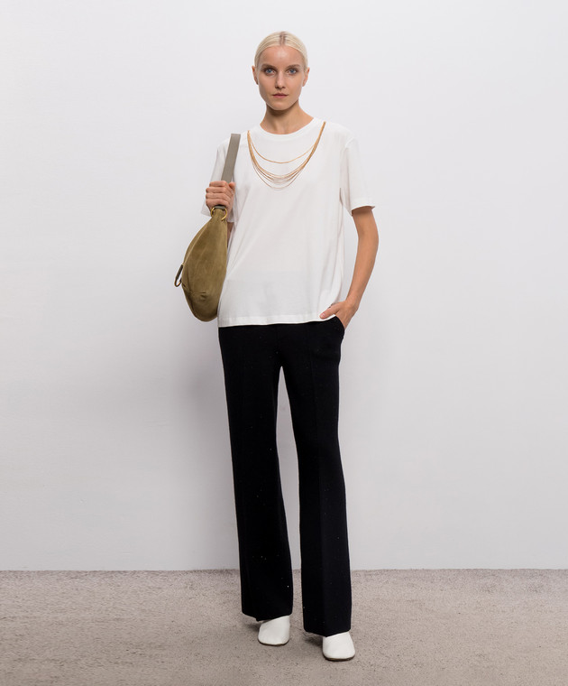 Twinset Белая футболка с цепочками 262AP2460 изображение 2