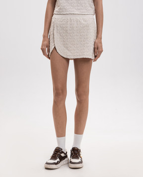 Off-White Бежевая юбка мини в логотип шаблон 2SS00714A