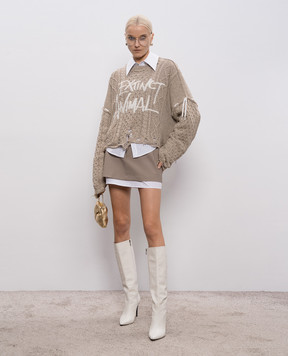 SSHEENA Бежевый свитер Konfetto с прорехами в узор 26SSKONFETTOFS26001