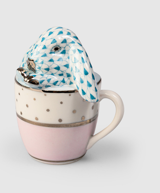 Herend Фарфоровая статуэтка Bunny in teacup 16120000VHTQPT изображение 3