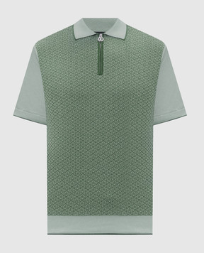 Stefano Ricci Зелене поло з шовком з блискавкою K212036P31F26192