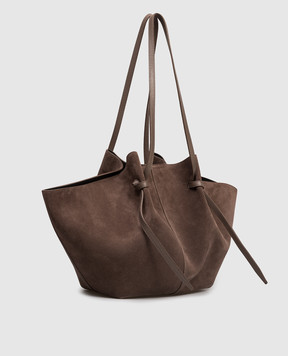 YUZEFI Коричневая замшевая сумка-тоут MOCHI LARGEMOCHI