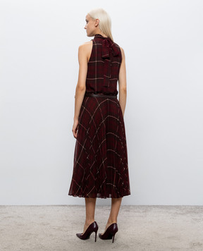 Max Mara Бордова сукня VISTA в клітинку MSTVISTA