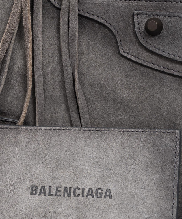 Balenciaga Серая замшевая сумка Le City 8657602ACNH изображение 4