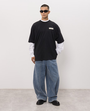 Vetements Черная футболка MH27TR146Bm