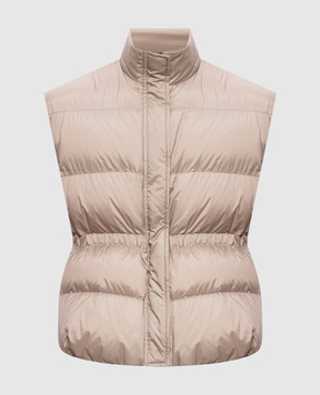 Brunello Cucinelli Бежевий пуховий жилет з ланцюжком моніль MD5987612P