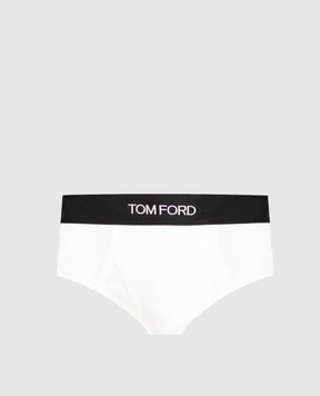 Tom Ford Белые трусы-брифы с узором логотипа T4LC11040