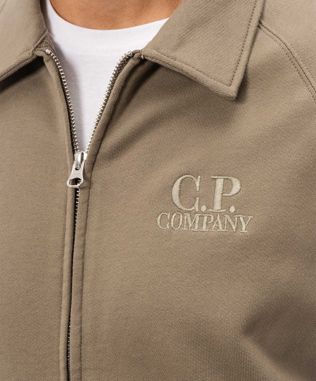 C.P. Company Спортивная куртка хаки с вышивкой логотипа MSS027A005086W изображение 5