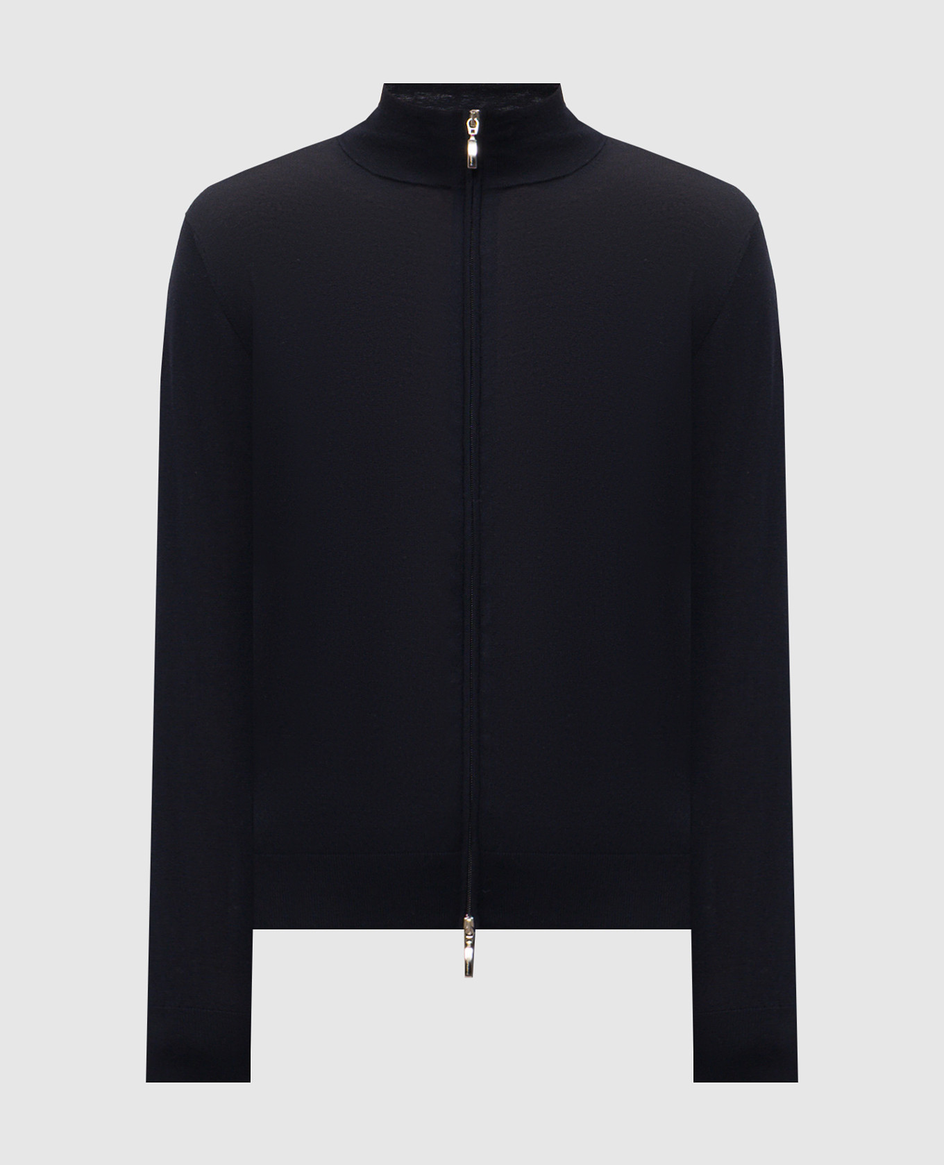 Синий кардиган из шерсти, шелка и кашемира