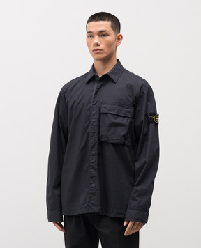 Stone Island Синя сорочка з логотипом L1S151200032S0003