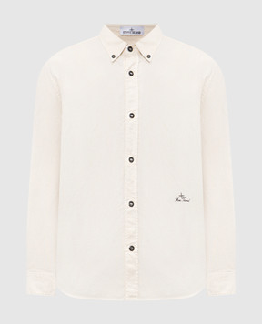 Stone Island Бежева сорочка з вишивкою логотипа L1S151100004S0315