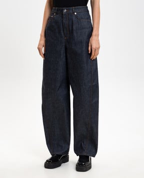 Givenchy Сині джинси-банани з патчем логотипа BW51AE516P