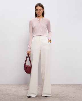 Max Mara Розовый кардиган LIBBRA из шелка и шерсти MSTLIBBRA