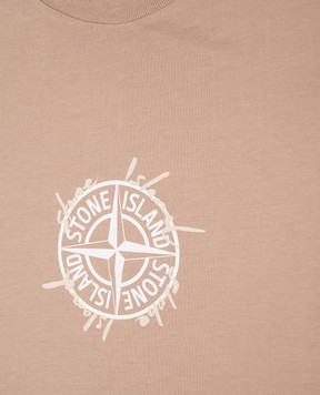 Stone Island Детская коричневая футболка с принтом логотип логотип L1S162100009S037924