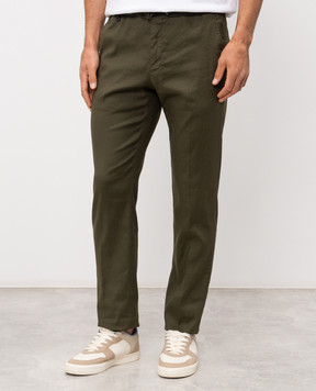 Stefano Ricci Штани з льоном кольору хакі M1T610005BLCTL1U