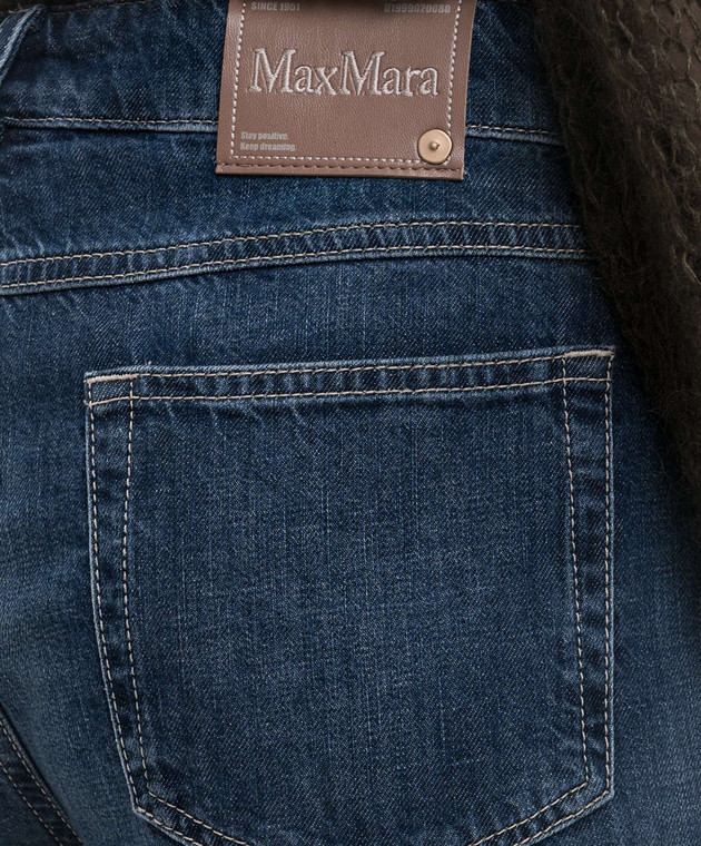 Max Mara Сині джинси MACRO з патчем логотипа SMMMACRO зображення 5