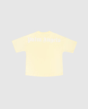 Palm Angels Детская желтая футболка с принтом логотипа PGAA001S26JER001