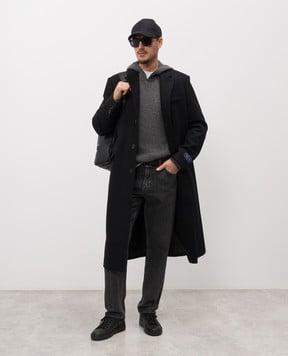 Sporty & Rich Чорне пальто з вовною OW04962326BA01