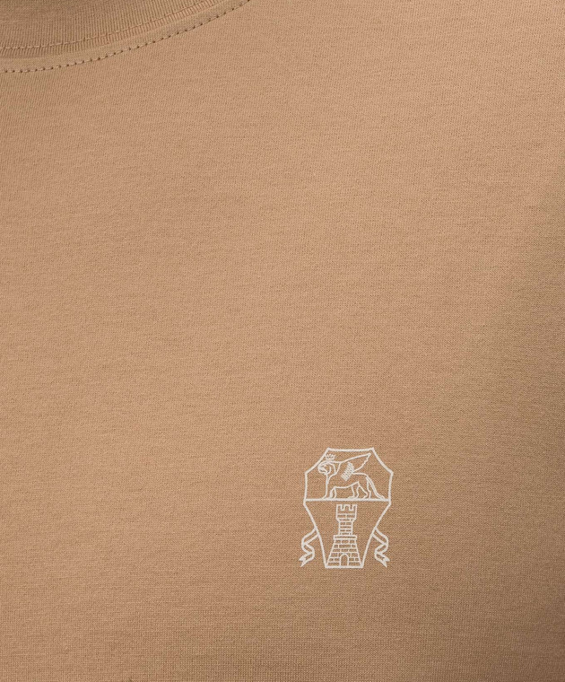 Brunello Cucinelli Коричневая футболка с эмблемой M0B138440 изображение 4
