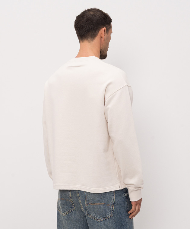 Maison Margiela MM6 Світшот кольору айворі з принтом SH0GU0044M25014 зображення 4