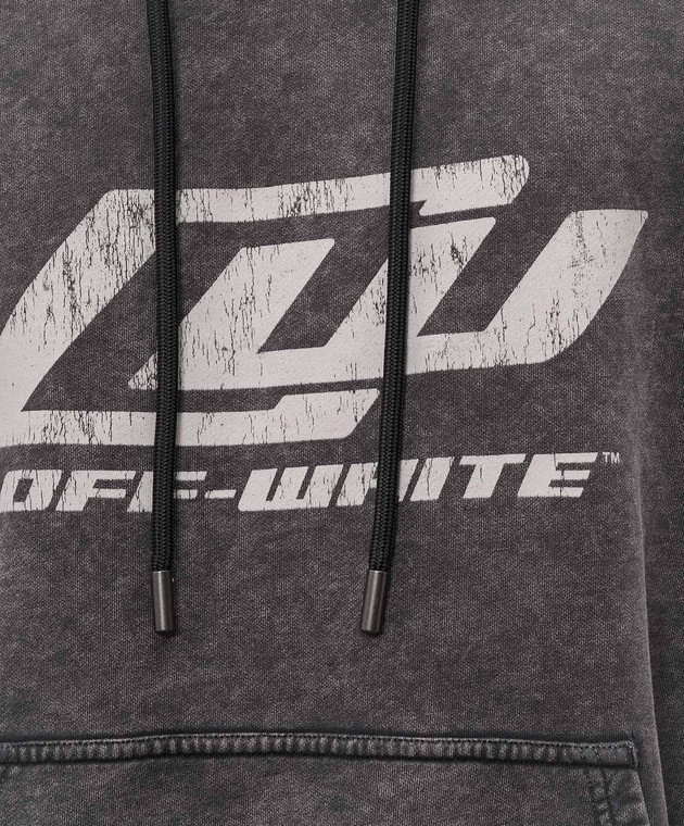 Off-White Сіре худі з принтом логотипа 44MBB085S26F00F зображення 5
