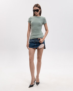 Alexander Wang Зеленая футболка с эффектом наложения слоев 1CC2261286
