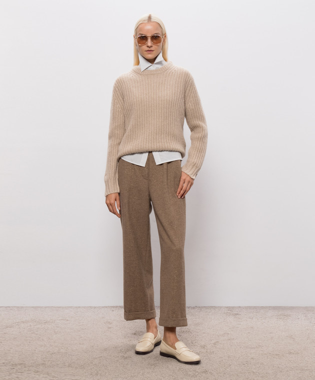 Allude Бежевий светр з кашеміру та шовку 26577091 зображення 2
