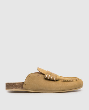 JW Anderson Коричневые мюли замшевые Stitch LF0084LA0319