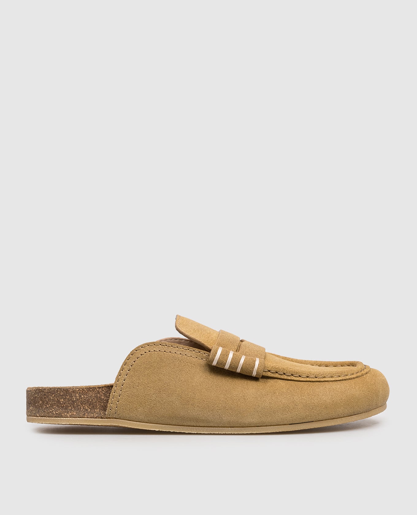 Коричневые мюли замшевые Stitch