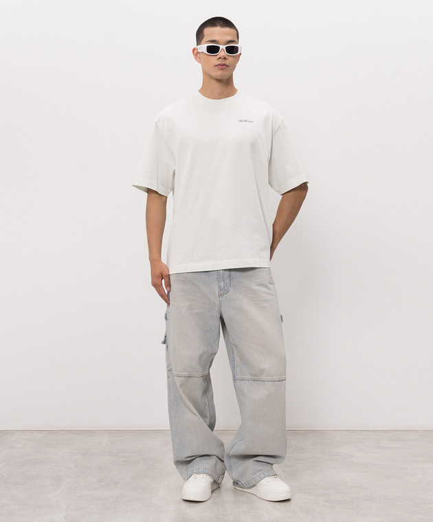 Off-White Зелена футболка Half Arrow 44MAA120S26J008 зображення 2