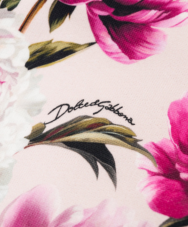 Dolce&Gabbana Детские розовые джоггеры в цветочный принт L2JPIOG7QWQ изображение 3