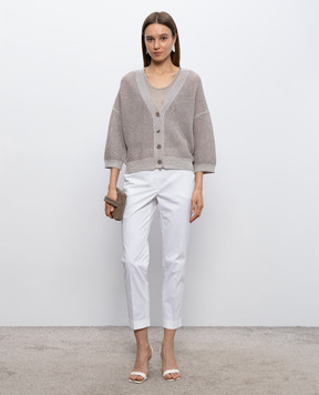 Peserico Бежевый кардиган с пайетками A99032F129234R